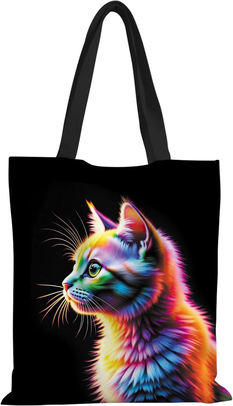 ANNA QUEEN Cat Tote Bag Shoulder Bag Handle Bag for Gym Yoga Picnic Beach Kitchen Reusable - Image 1